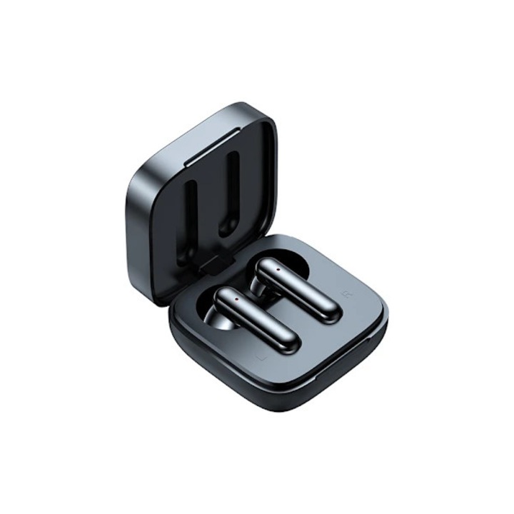 Casti Wireless Bluetooth 5.3, negru, 4-5 ore autonomie, dimensiuni 6.2x5.1x2.1cm, set