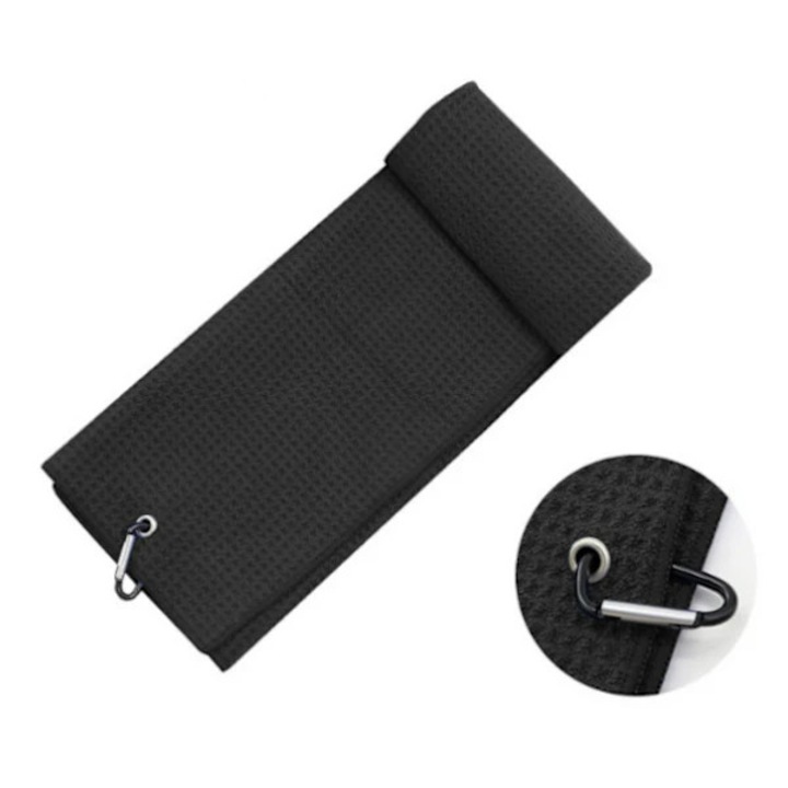 Golf törölköző, 40x40cm, ultrafinom, fekete, 1 darabos szett