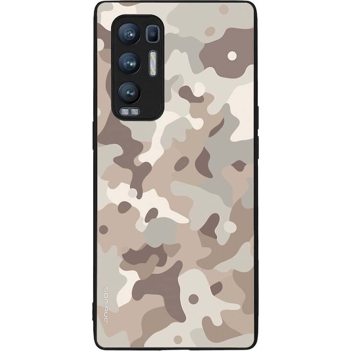 Husa telefon Sonique Camouflage Army pentru Oppo Find X3 Neo 5G, silicon, antisoc, multicolor