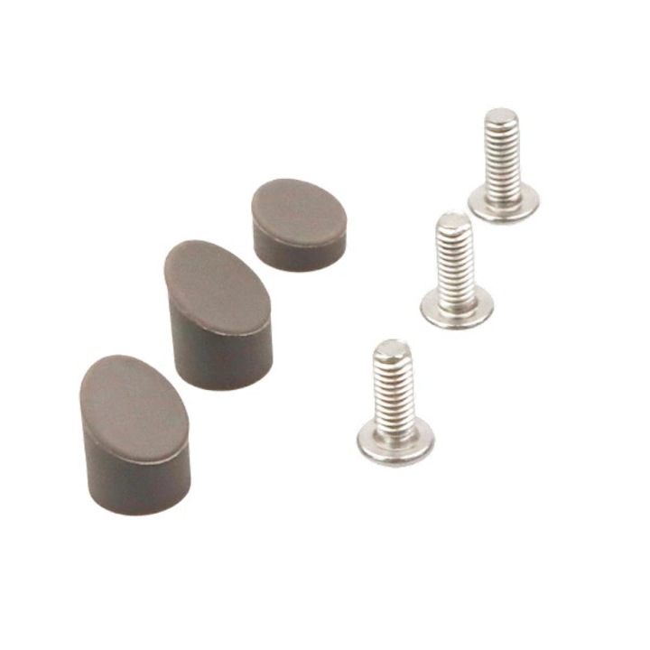 Capace suruburi pentru aripa din spate Xiaomi M365, set 3 bucati, gri, silicon, 0.6x0.8cm, 3x2x2.5cm