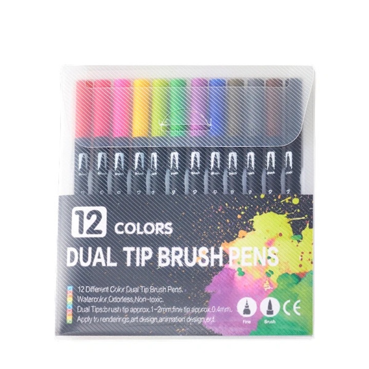 Set de creioane colorate cu apa, 12 culori, 16.5x2.5x2.5 cm, multicolor