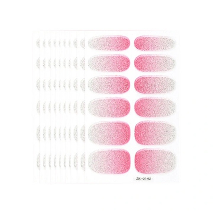 Set 10 Foi Autocolante Unghii 3D cu Glitter Gradient si Design Margarete, Multicolor, 8.5x6cm