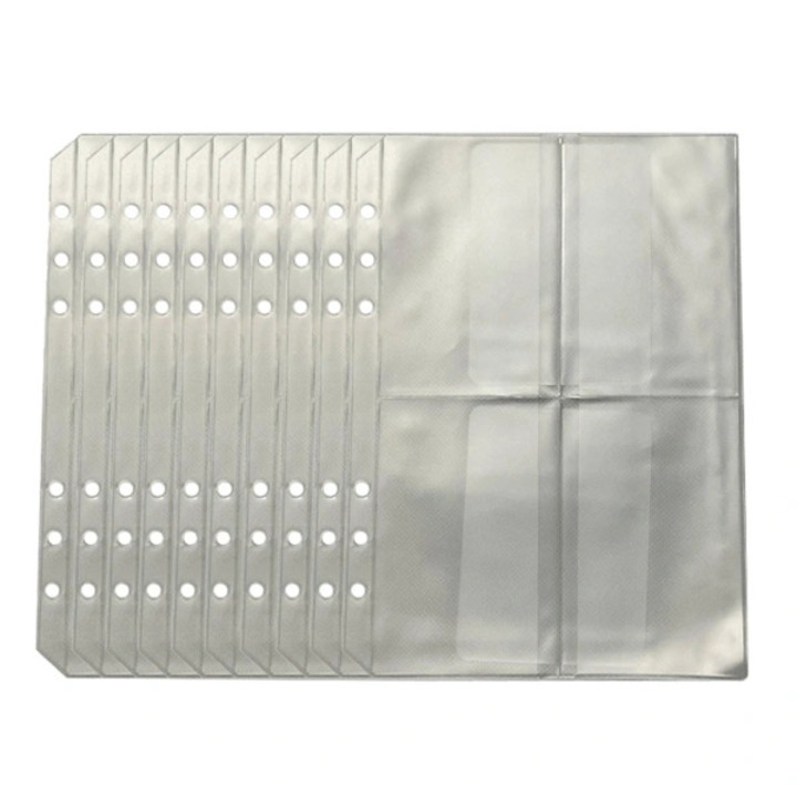 A5-ös irattartó tasak, 4 rekeszes, átlátszó, 10 darabos szett, vízálló, matt felülettel