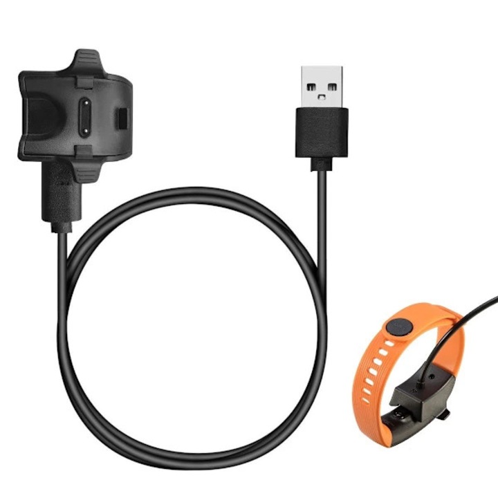 Incarcator pentru ceasuri inteligente, cablu USB, negru, 52.3x2.5x1.2cm, set 1x incarcator + 1x cablu