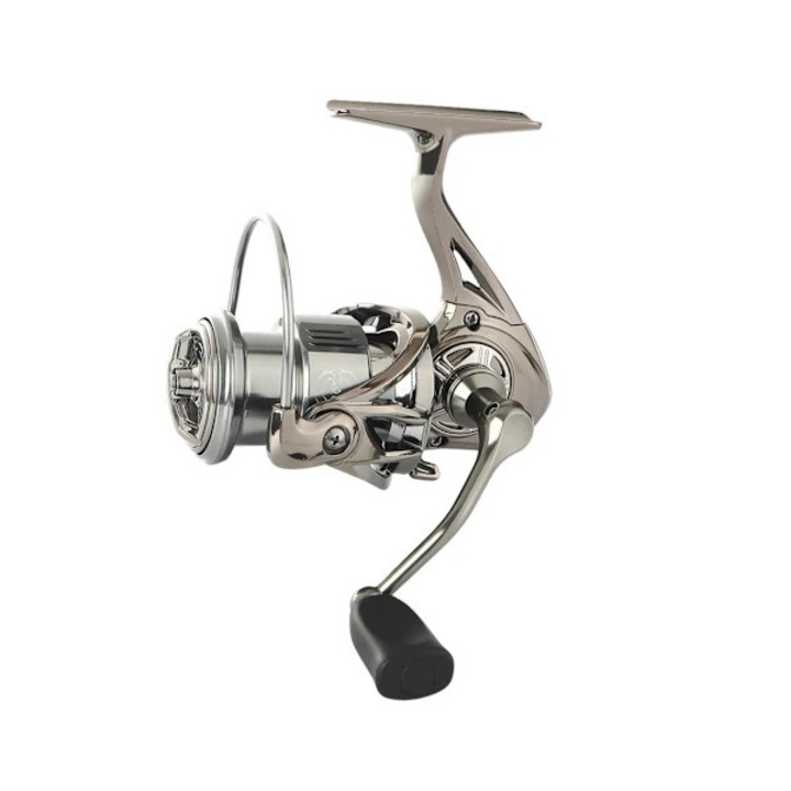 Макара с една дръжка, устойчива на солена вода, микрорегулируема спирачна система, голям капацитет на влакното, сребриста, 9.95x9.95x5.9cm