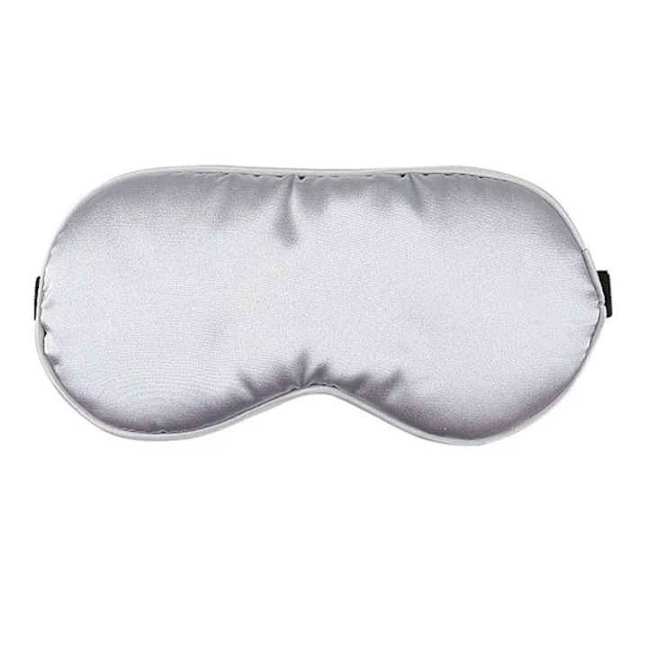 Masca de ochi din matase, set de 2, argintie, ajustabila, confortabila, 20x10x1.4cm