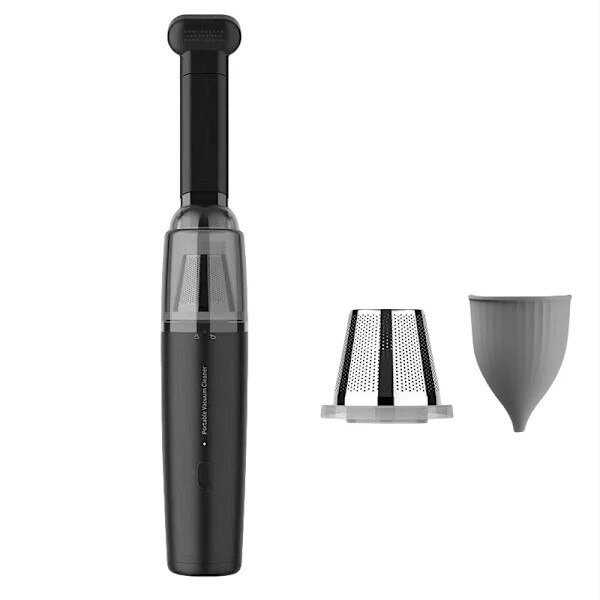 Aspirator mini portabil fara fir, 3500Pa, negru, 24.8x5.5x5cm, set cu duza de suflare