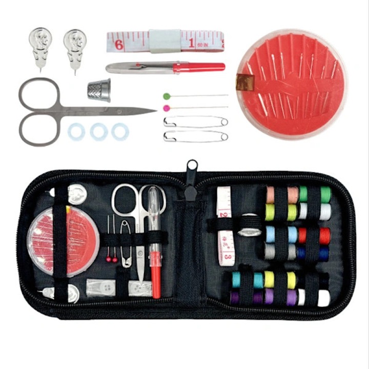 Kompakt varrókészlet, 27 darabos, válogatott, 12.5x12.5x3cm