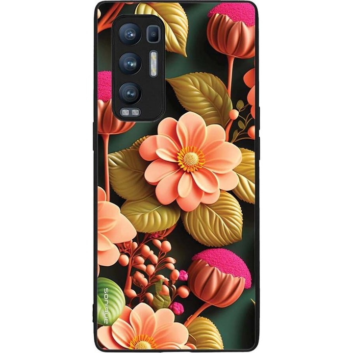 Husa telefon Sonique 3D Flower Series, design 3D, silicon, antisoc, somon, pentru Oppo Find X3 Neo 5G