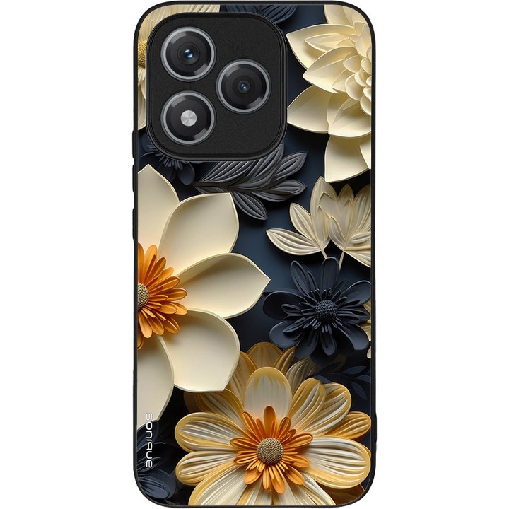 Husa telefon Sonique 3D Flower Series, design 3D, silicon, antisoc, culoare ecru, pentru Honor 400 Lite 5G