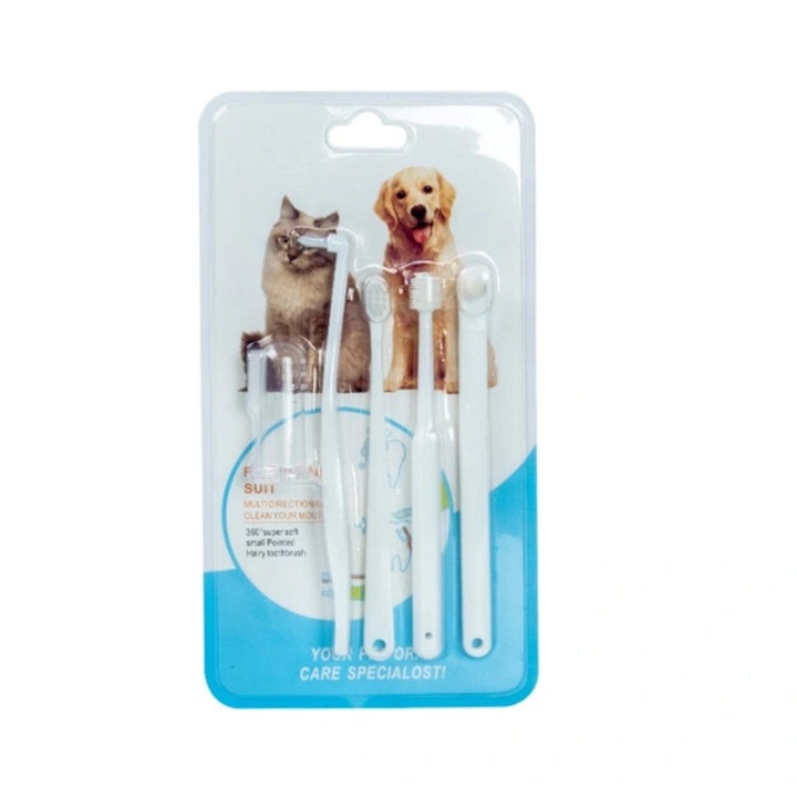 Állatfogkefe készlet - 5 kefe, fehér, 15.2x1.2cm