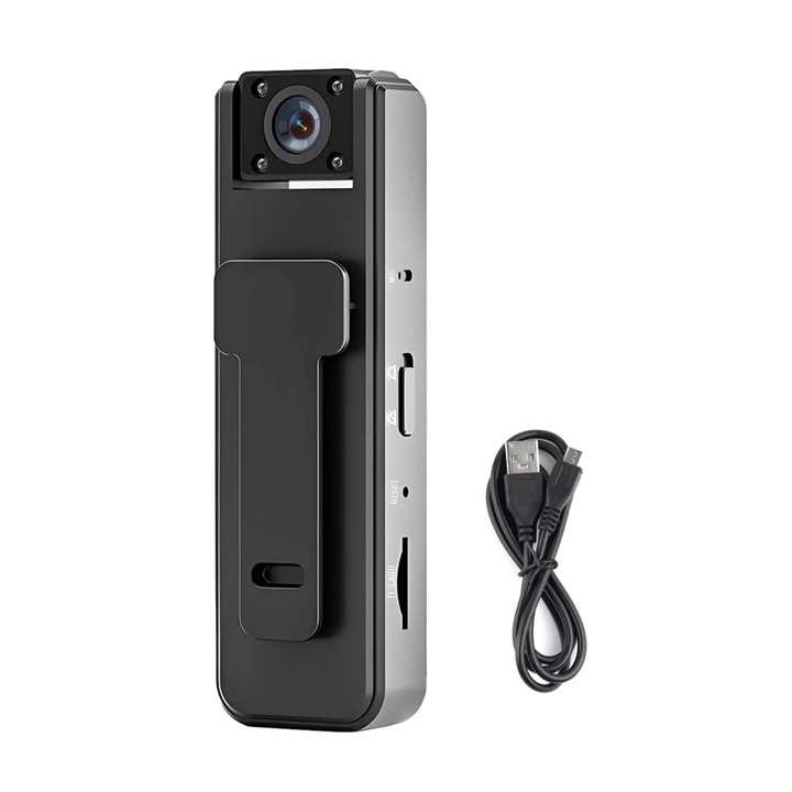 Camera video sport 1080P, 500mAh, 3 ore inregistrare video, mod noapte, set complet
