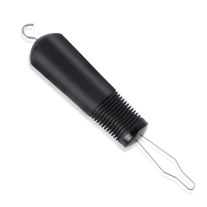 Gombsegítő, fekete, 18.3x3.4x2.2cm, 1 db-os készlet, időseknek és műtét utáni betegeknek