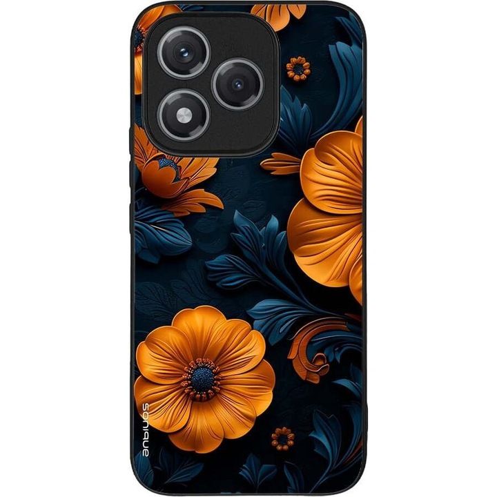 Husa telefon Sonique 3D Flower Series, portocalie, pentru Honor 400 Lite 5G, silicon, design modern, protectie antisoc.