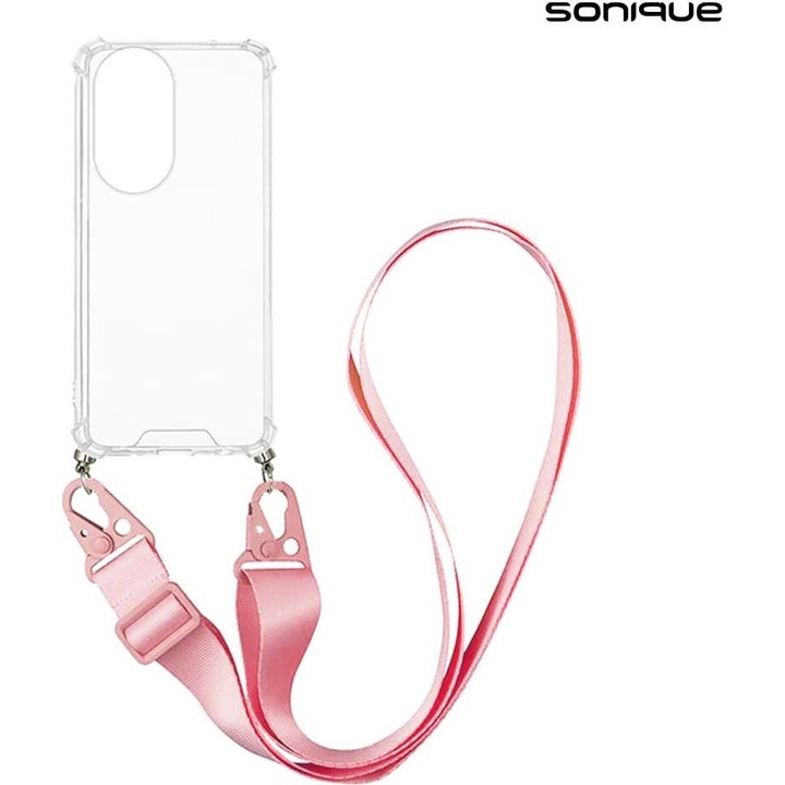 Husa telefon Sonique Armor Clear, antishock, roz, pentru Honor 200 Pro 5G