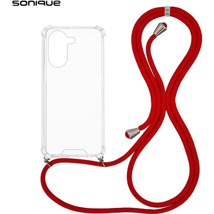 Husa telefon Sonique Armor Clear, antishock, rosie, pentru Xiaomi Poco X7 Pro 5G