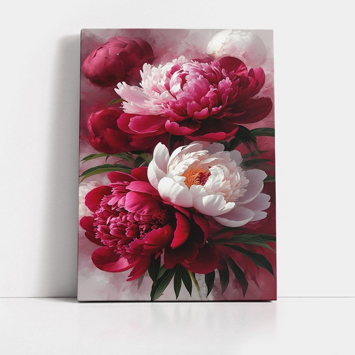 Tablou Flori, VIZIO, Bujori Seducatori, 60x90cm, fara rama, print digital