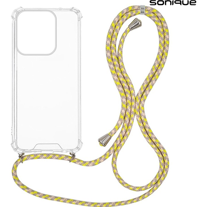 Husa telefon Sonique Armor Clear, antishock, galben, pentru Motorola Moto G15 4G / Moto G15 Power