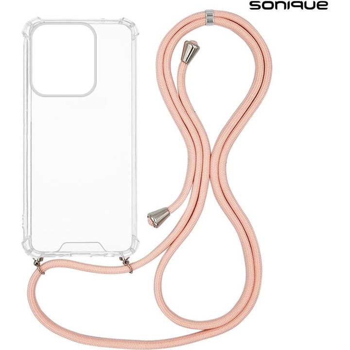 Husa telefon Sonique Armor Clear, antishock, roz, pentru Motorola Moto G15 4G / Moto G15 Power