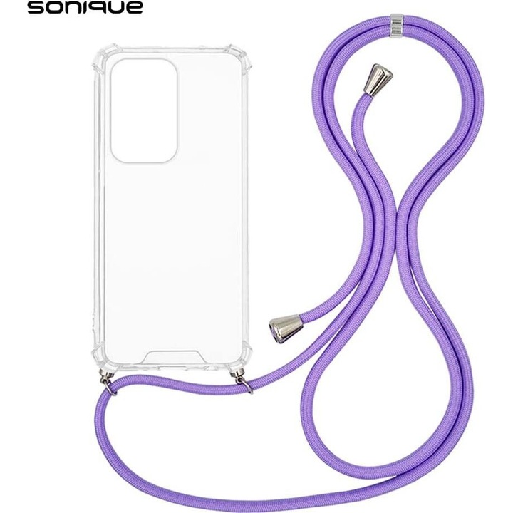 Husa telefon Sonique Armor Clear, antishock, TPU, lila, pentru Honor 200 Lite 5G