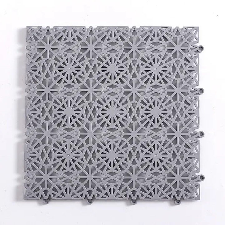 Комплект 12 x Дренажни постелки за баня, PVC, сиви, 30x30см, противоплъзгащи и топлоустойчиви