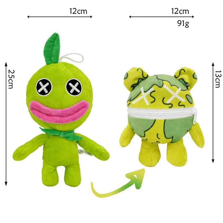 Jucarie de plus Poppy Playtime Poppy 5, verde, set de jucarii de plus