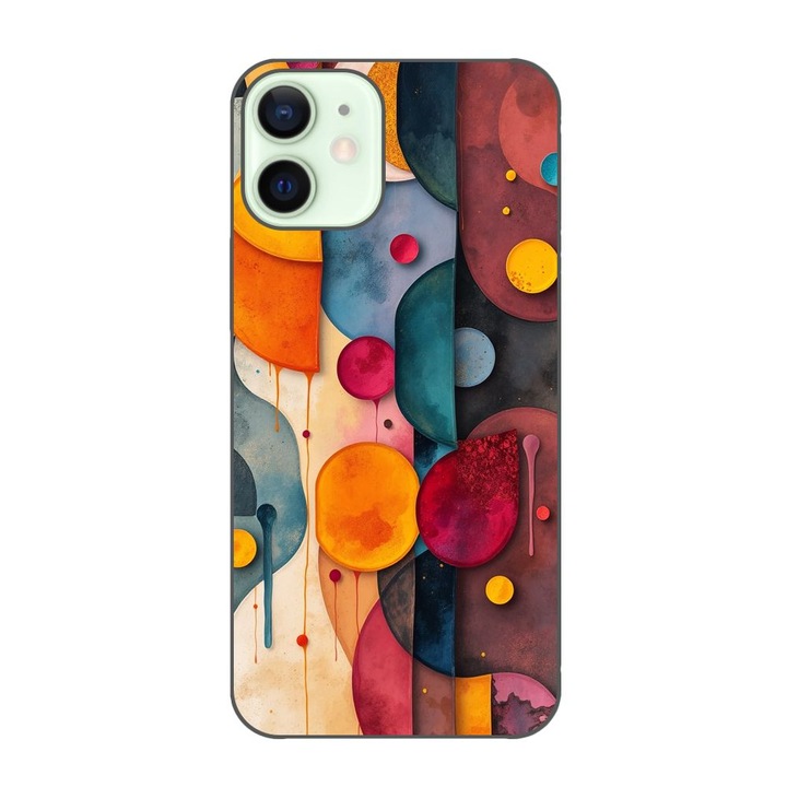 Husa compatibila cu Apple iPhone 12 Mini Silicon Gel Tpu Model Abstract Shapes and Colors