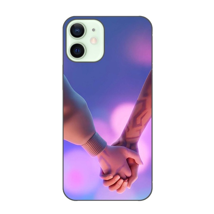 Husa compatibila cu Apple iPhone 12 Mini Silicon Gel Tpu Model KPop Demon Hunters Couples Hands