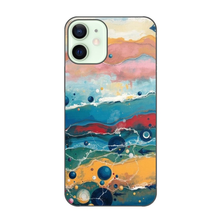 Husa compatibila cu Apple iPhone 12 Mini Silicon Gel Tpu Model Painted Waterworld