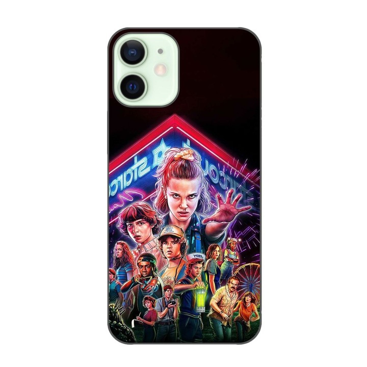 Husa compatibila cu Apple iPhone 12 Mini Silicon Gel Tpu Model Stranger Things All Team