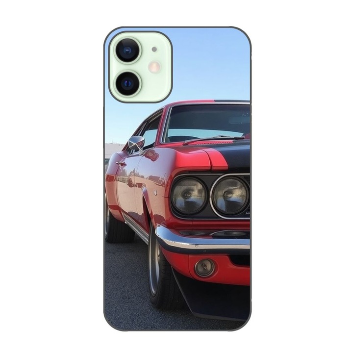 Husa compatibila cu Apple iPhone 12 Mini Silicon Gel Tpu Model Red Muscle Car