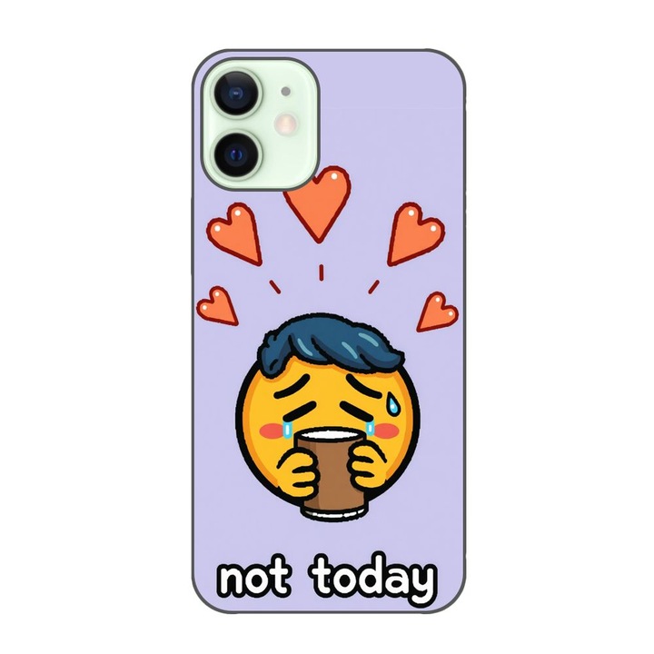 Husa compatibila cu Apple iPhone 12 Mini Silicon Gel Tpu Model Not Today