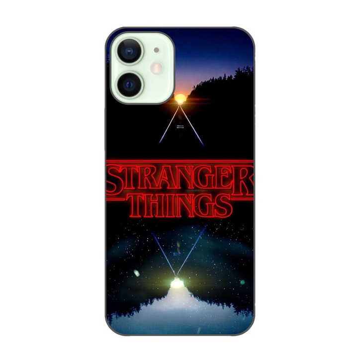 Husa compatibila cu Apple iPhone 12 Mini Silicon Gel Tpu Model Stranger Things Sunset
