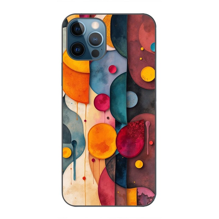 Husa compatibila cu Apple iPhone 12 Pro Max Silicon Gel Tpu Model Abstract Shapes and Colors