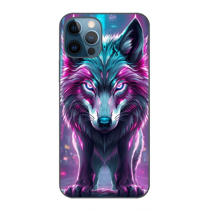 Husa compatibila cu Apple iPhone 12 Pro Max Silicon Gel Tpu Model Cyberpunk Wolf