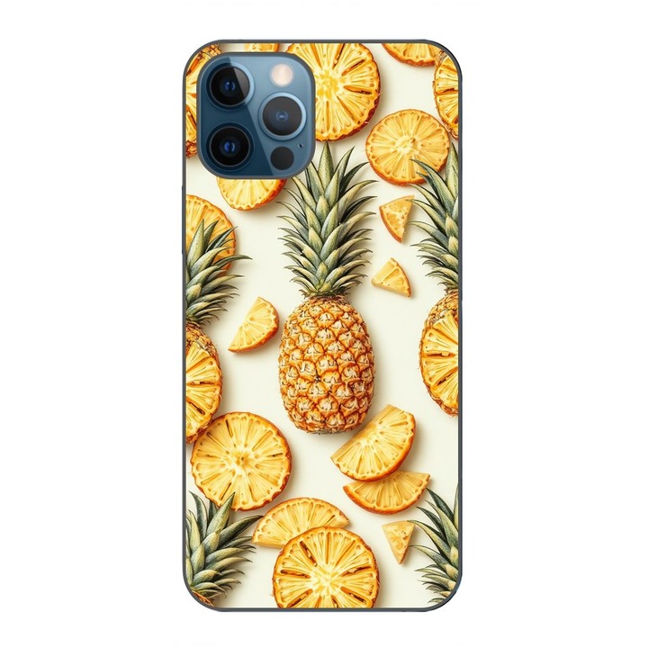 Husa compatibila cu Apple iPhone 12 Pro Max Silicon Gel Tpu Model Juicy Pineapple