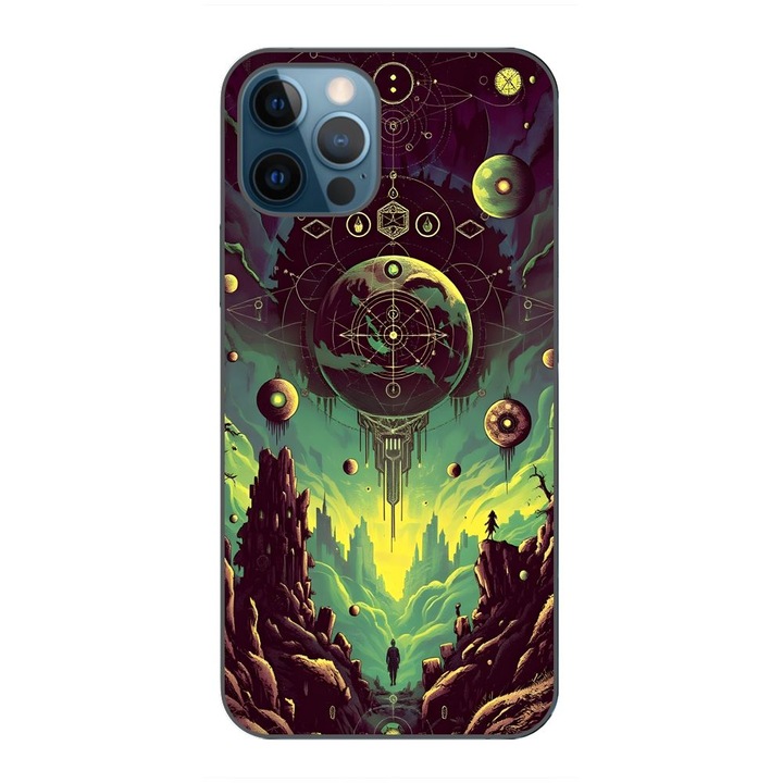 Husa compatibila cu Apple iPhone 12 Pro Max Silicon Gel Tpu Model Mystical Planet