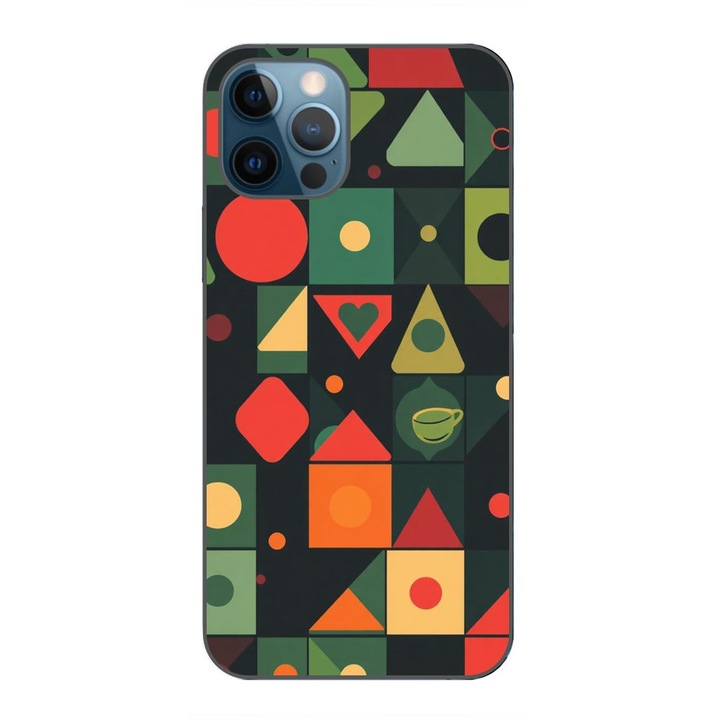 Husa compatibila cu Apple iPhone 12 Pro Max Silicon Gel Tpu Model Retro Shapes