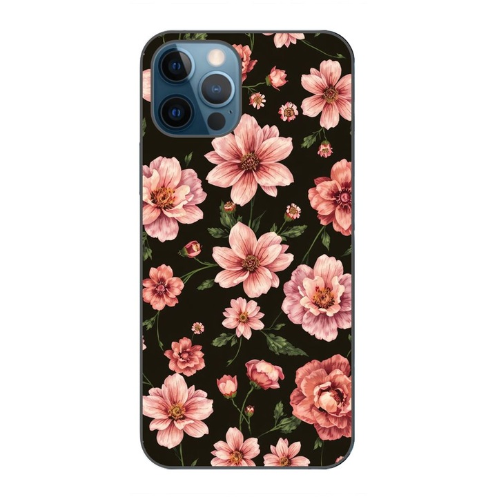 Husa compatibila cu Apple iPhone 12 Pro Max Silicon Gel Tpu Model Pink Spring Flowers