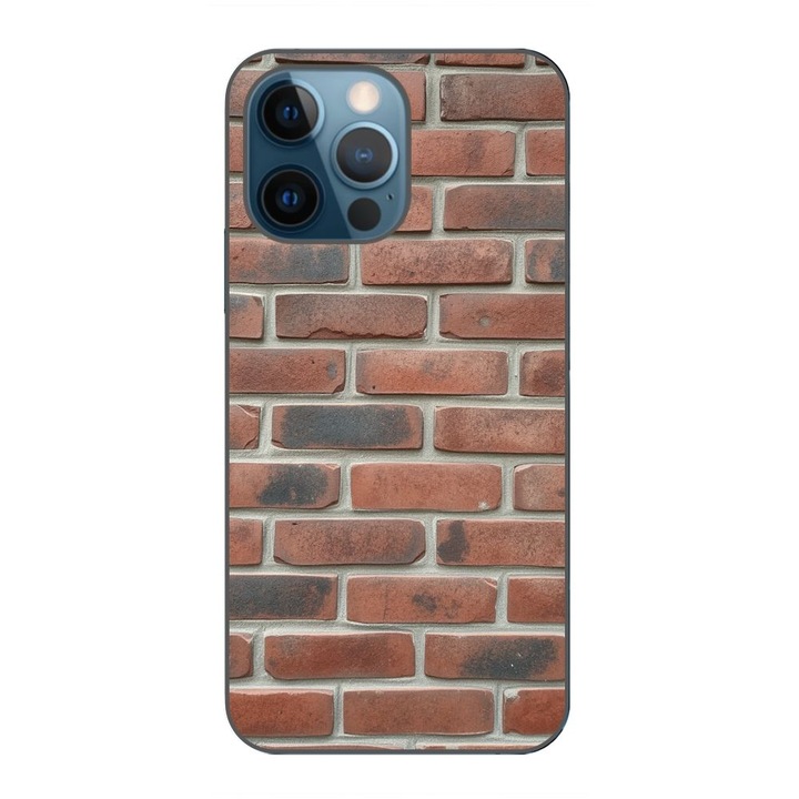 Husa compatibila cu Apple iPhone 12 Pro Silicon Gel Tpu Model Brick Wall