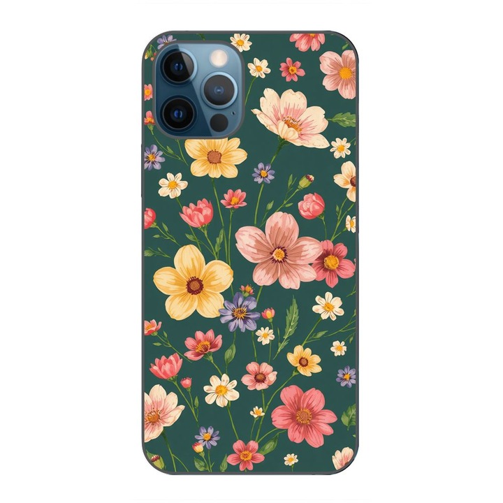 Husa compatibila cu Apple iPhone 12 Pro Max Silicon Gel Tpu Model Vintage Spring Flowers