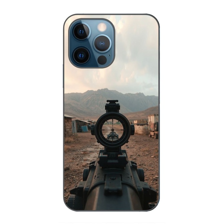 Husa compatibila cu Apple iPhone 12 Pro Silicon Gel Tpu Model First Person Shooter