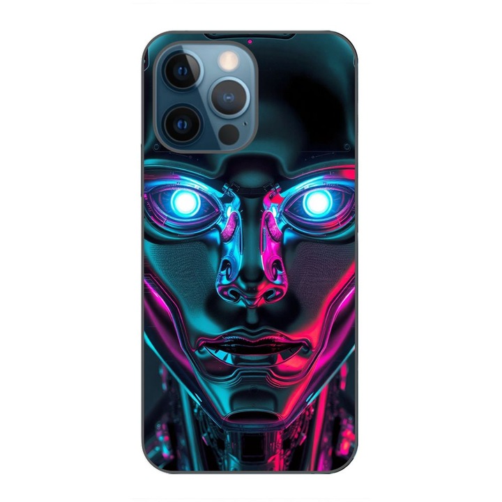 Husa compatibila cu Apple iPhone 12 Pro Silicon Gel Tpu Model Chrome Humanoid
