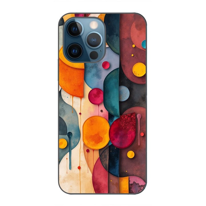 Husa compatibila cu Apple iPhone 12 Pro Silicon Gel Tpu Model Abstract Shapes and Colors