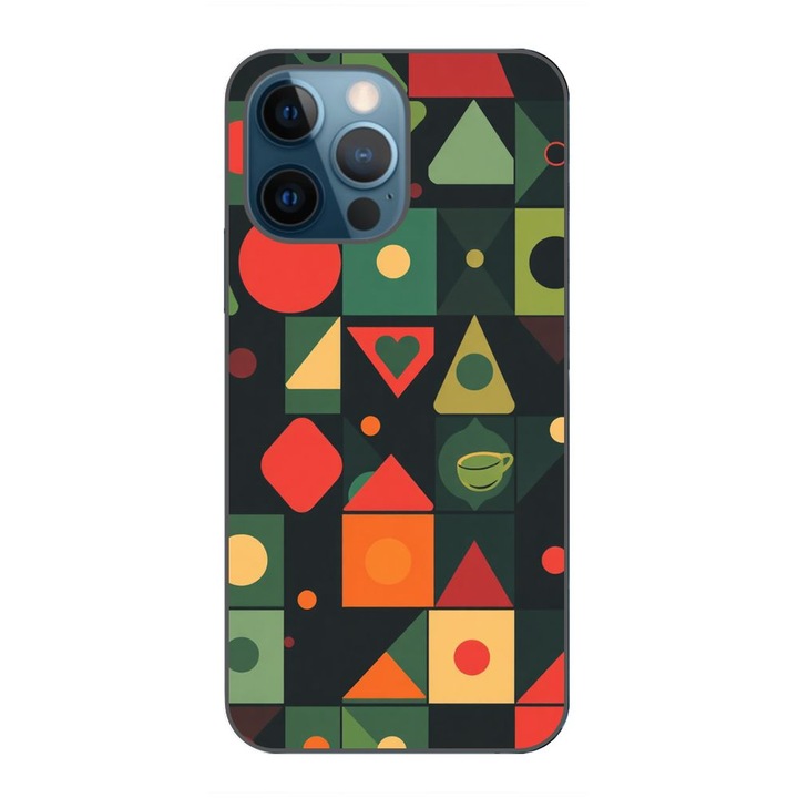 Husa compatibila cu Apple iPhone 12 Pro Silicon Gel Tpu Model Retro Shapes