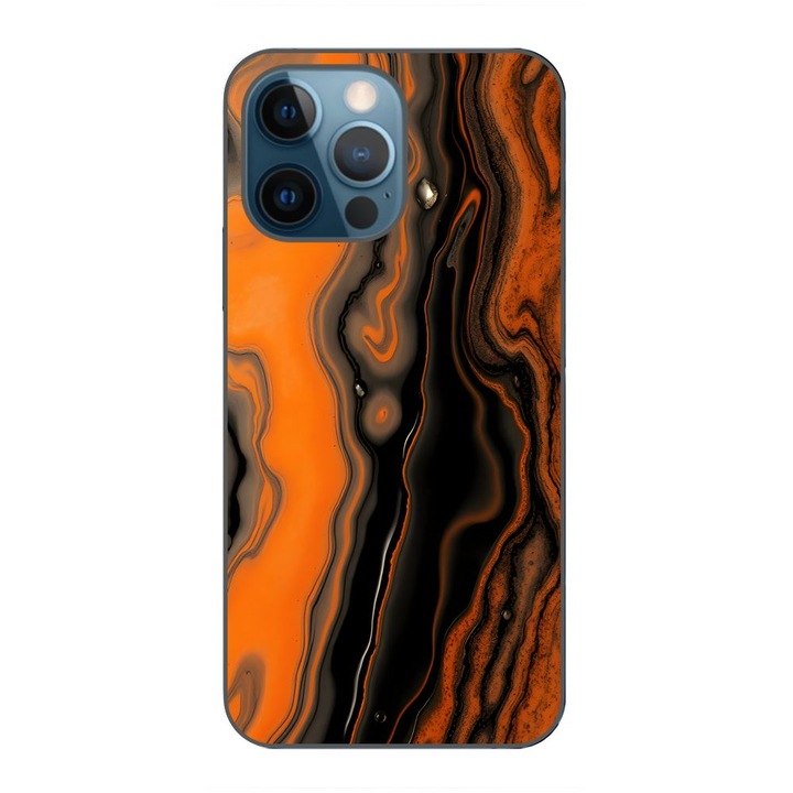 Husa compatibila cu Apple iPhone 12 Pro Silicon Gel Tpu Model Metallic Lava Flow Pattern