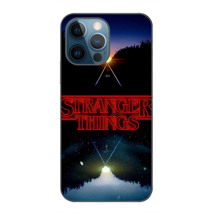 Husa compatibila cu Apple iPhone 12 Pro Silicon Gel Tpu Model Stranger Things Sunset