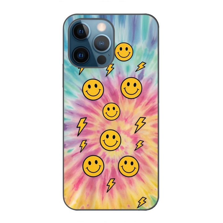 Husa compatibila cu Apple iPhone 12 Pro Silicon Gel Tpu Model Retro Smiley Faces