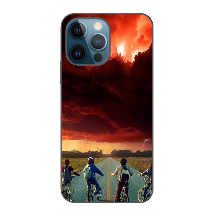 Husa compatibila cu Apple iPhone 12 Pro Silicon Gel Tpu Model Stranger Things Red Sky