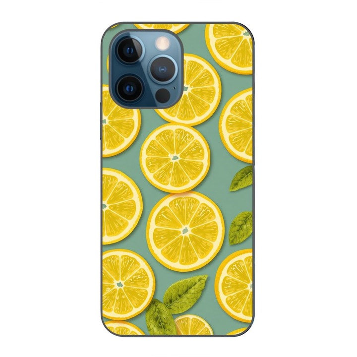 Husa compatibila cu Apple iPhone 12 Pro Silicon Gel Tpu Model Summer Lemon Slices